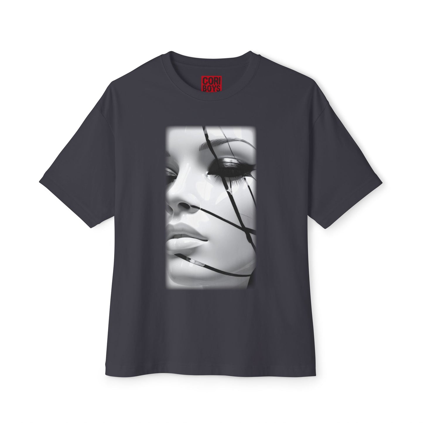 Chic Oversized Graphic Tee with Striking Design, Streetwear, Casual Style, Fashion Statement, Gift for Art Lovers