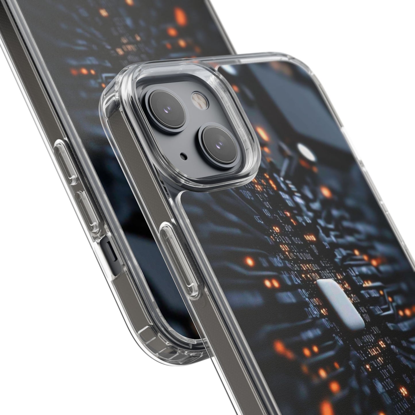 Clear Phone Case with Cyber Print