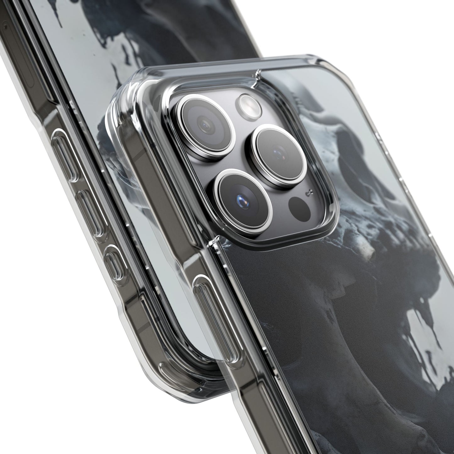 Unique Skull Design Magnetic Clear Impact Cases, Skull Phone Cases, Gothic Accessories, Halloween Gifts, Edgy Mobile Covers
