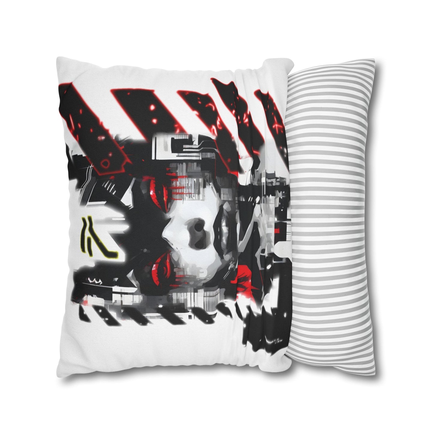 Bold Graphic Pillowcase, Unique Decorative Cushion Cover for Modern Home, Cyberpunk Art Decor, Gift for Art Lovers, Stylish Throw Pillow