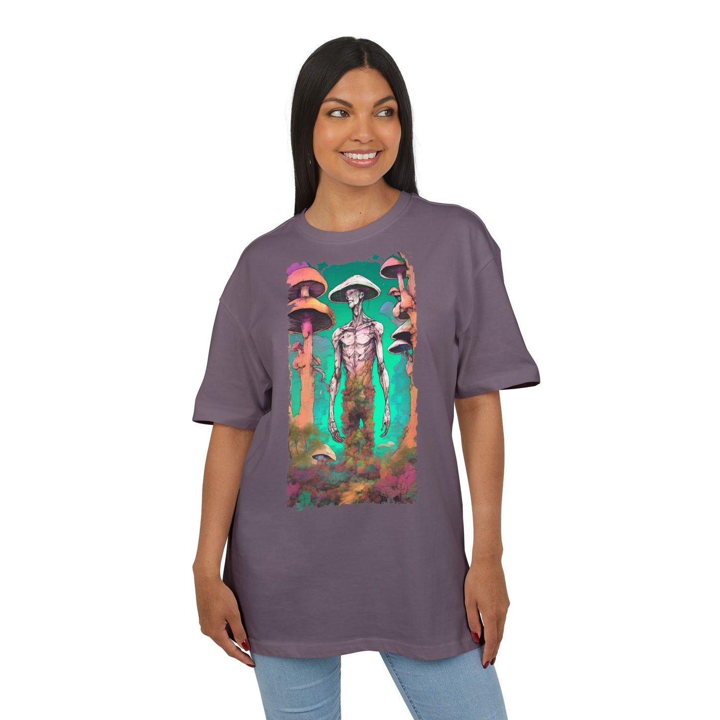 Psychedelic Alien Oversize Tee, Unisex Graphic T-Shirt, Casual Streetwear, Gift for Sci-Fi Lovers, Festival Apparel