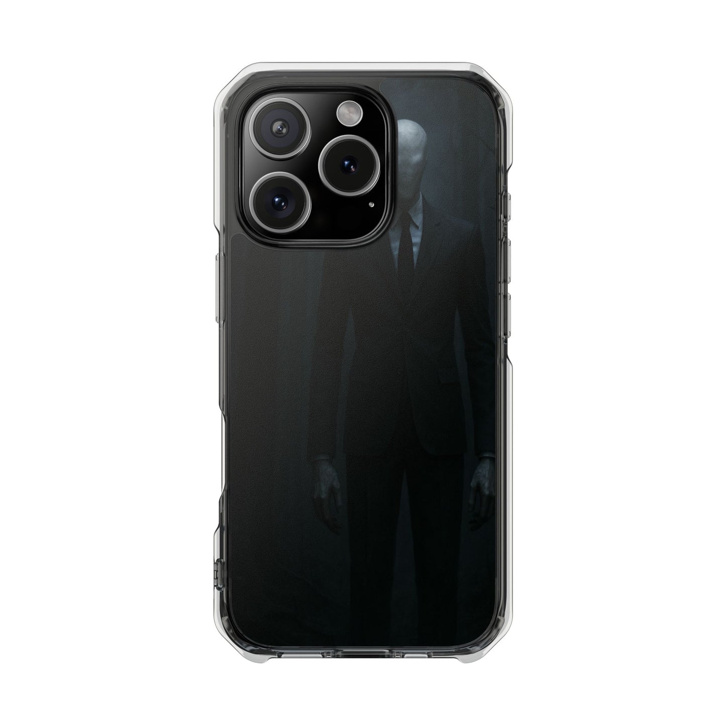 Sleek Phone Case with Minimalist Horror Design of Slenderman, Slim Protective Case, Unique Gift for Horror Lovers, Clear Impact-Resistant Case