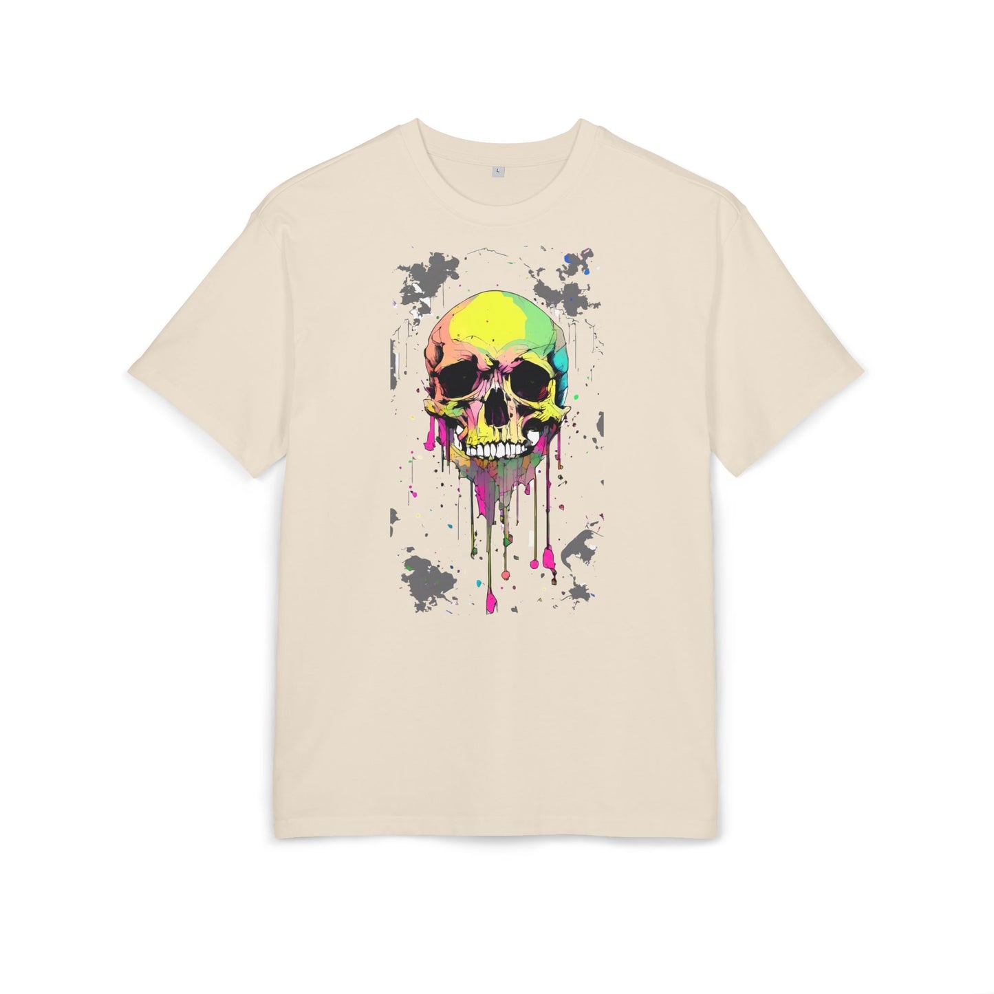 Colorful Skull Oversized Tee - Edgy Graphic Shirt for Casual Wear, Street Style, Gifts, etc.