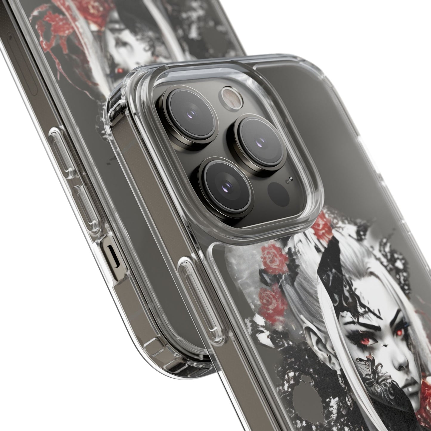 Artistic Clear Phone Case with Floral Design