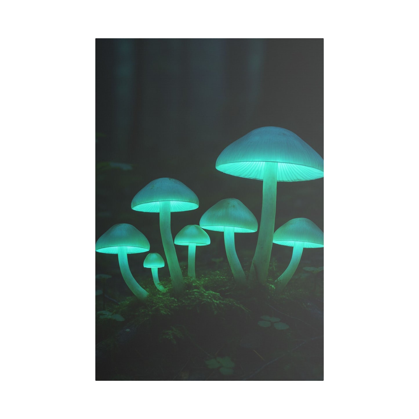 Glowing Mushroom Canvas Art Print, Mystical Wall Decor, Nature Lovers Gift, Home Aesthetic, Unique Artwork for Bedrooms, Living Rooms