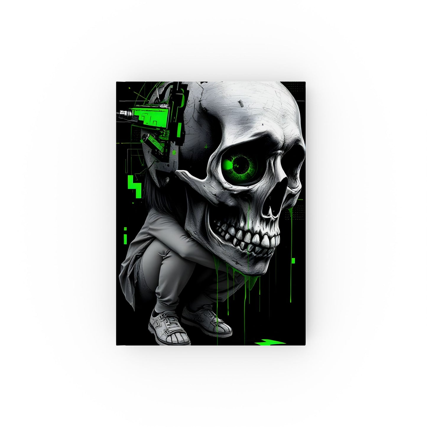 Gothic Skull Journal - Dark Aesthetic Hard Cover Notebook for Creatives, Gift for Halloween, Writing, Art, Punk Lovers