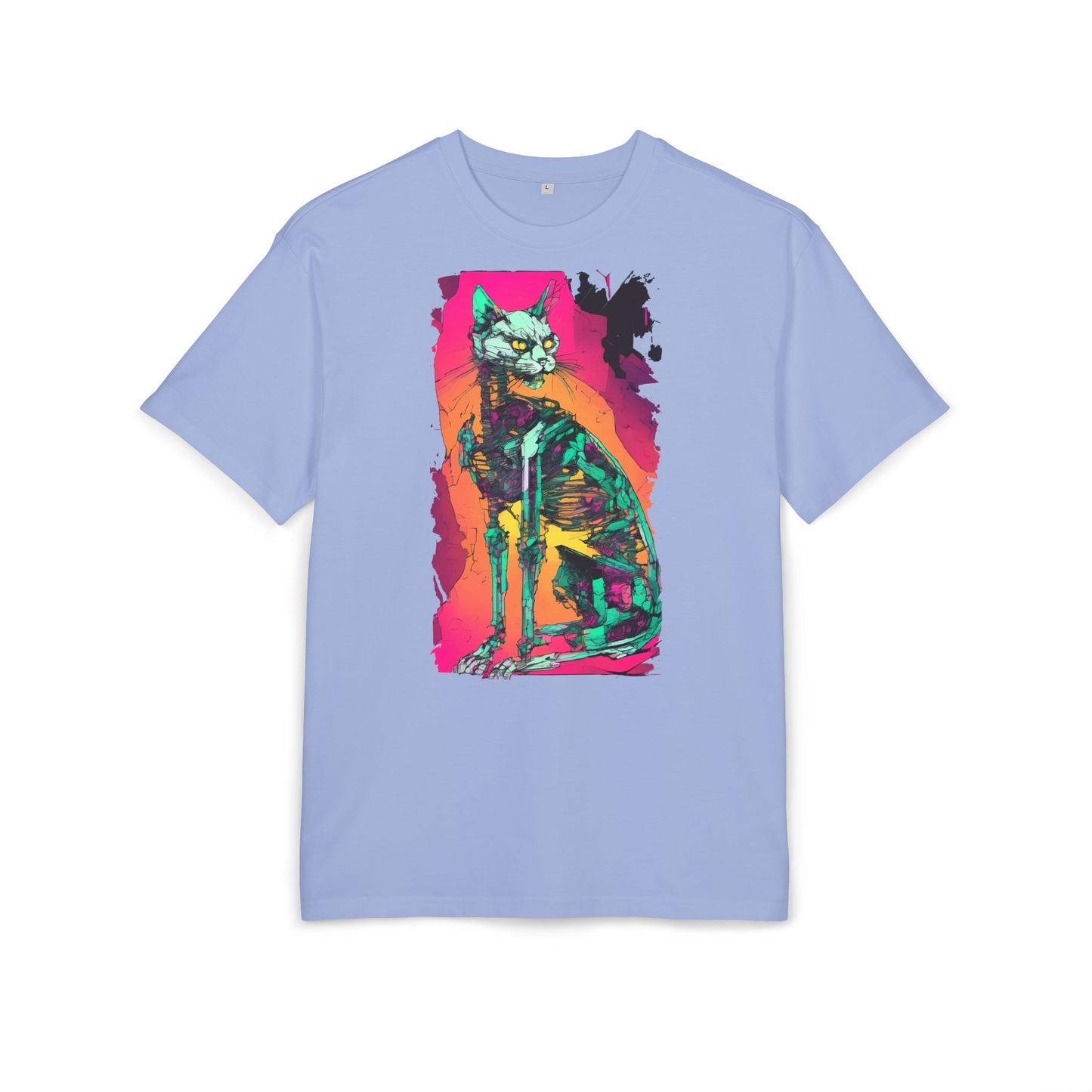 Vibrant Cat Art Tee, Unisex Oversized T-Shirt, Colorful Pet Lover Gift, Unique Graphic Shirt, Casual Everyday Wear
