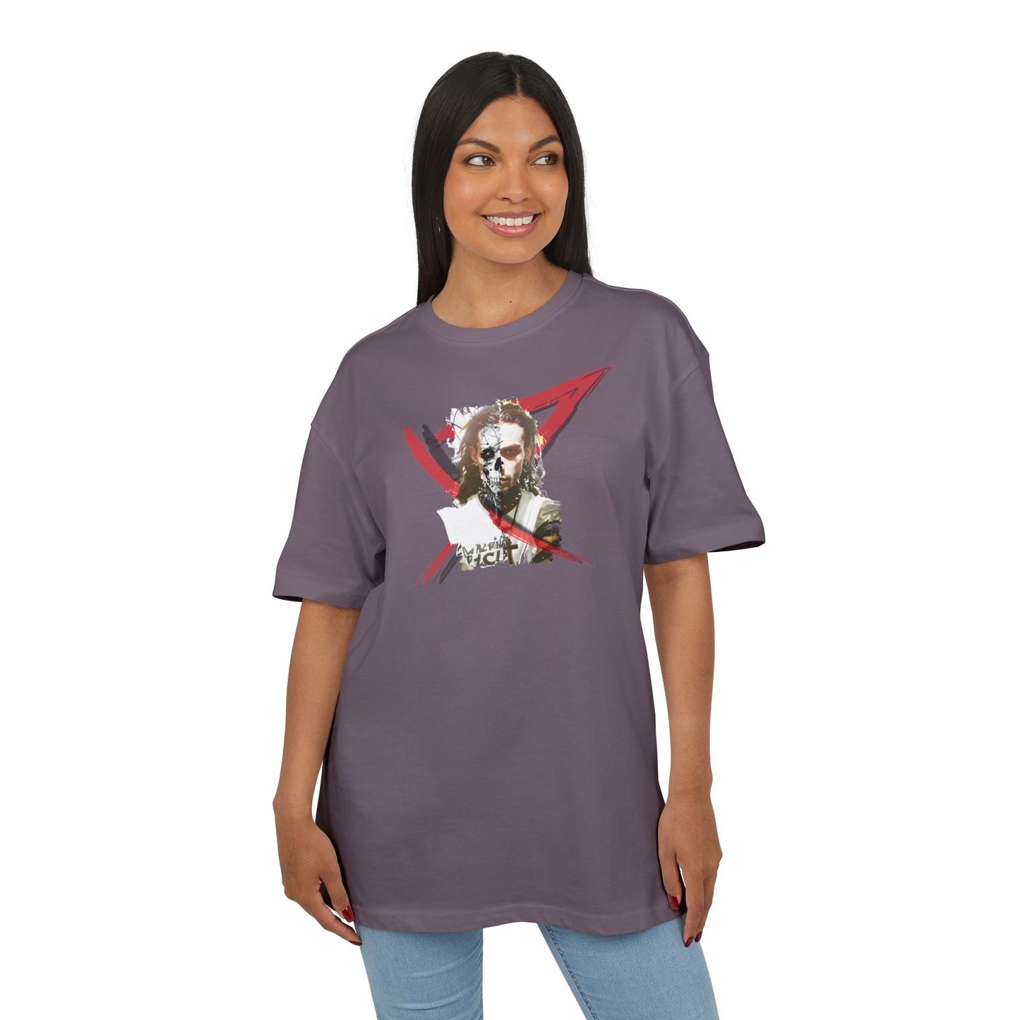 Unisex Heavy Oversize Tee with Artistic Design, Casual T-Shirt, Graphic Tee for Art Lovers, Gift for Creative Friends, Trendy Streetwear