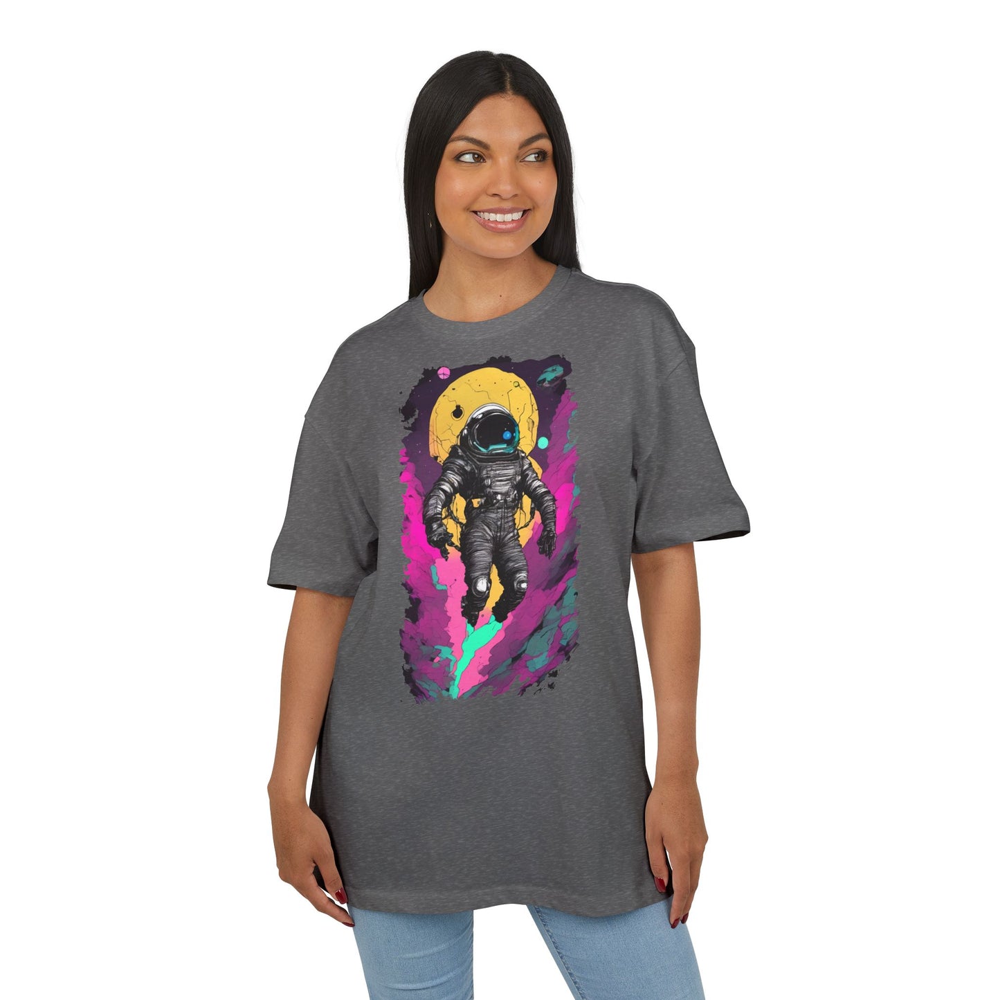 Cosmic Astronaut Tee, Unisex Oversize Tee, Space Graphic Shirt, Retro Astronaut T-Shirt, Gift for Space Lovers, Unique Graphic Tee