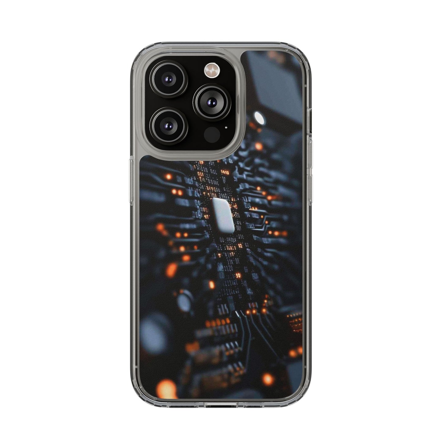 Clear Phone Case with Cyber Print