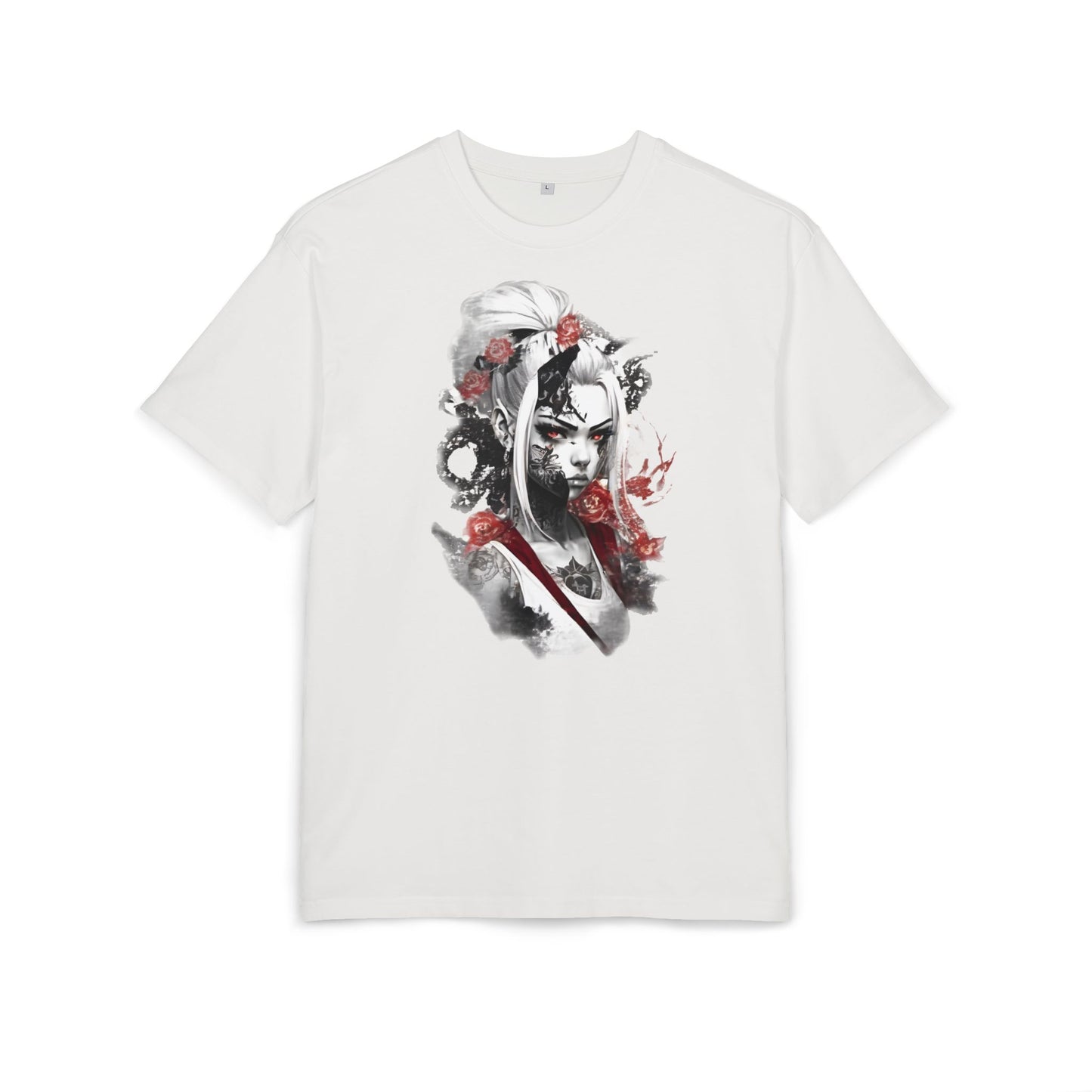 Artistic Unisex Heavy Oversize Tee - Bold Floral Graphics