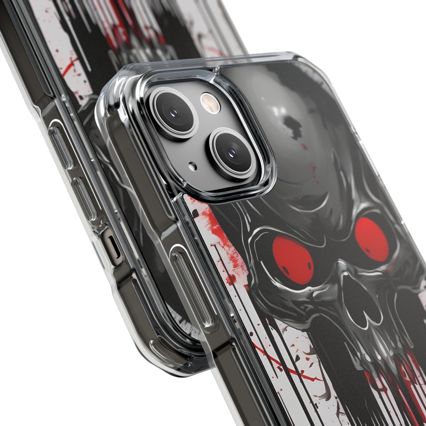 Edgy Skull Design Phone Case, Unique Protective Case, Magnetic Impact Case, Halloween Gift, Skull Lover Accessory