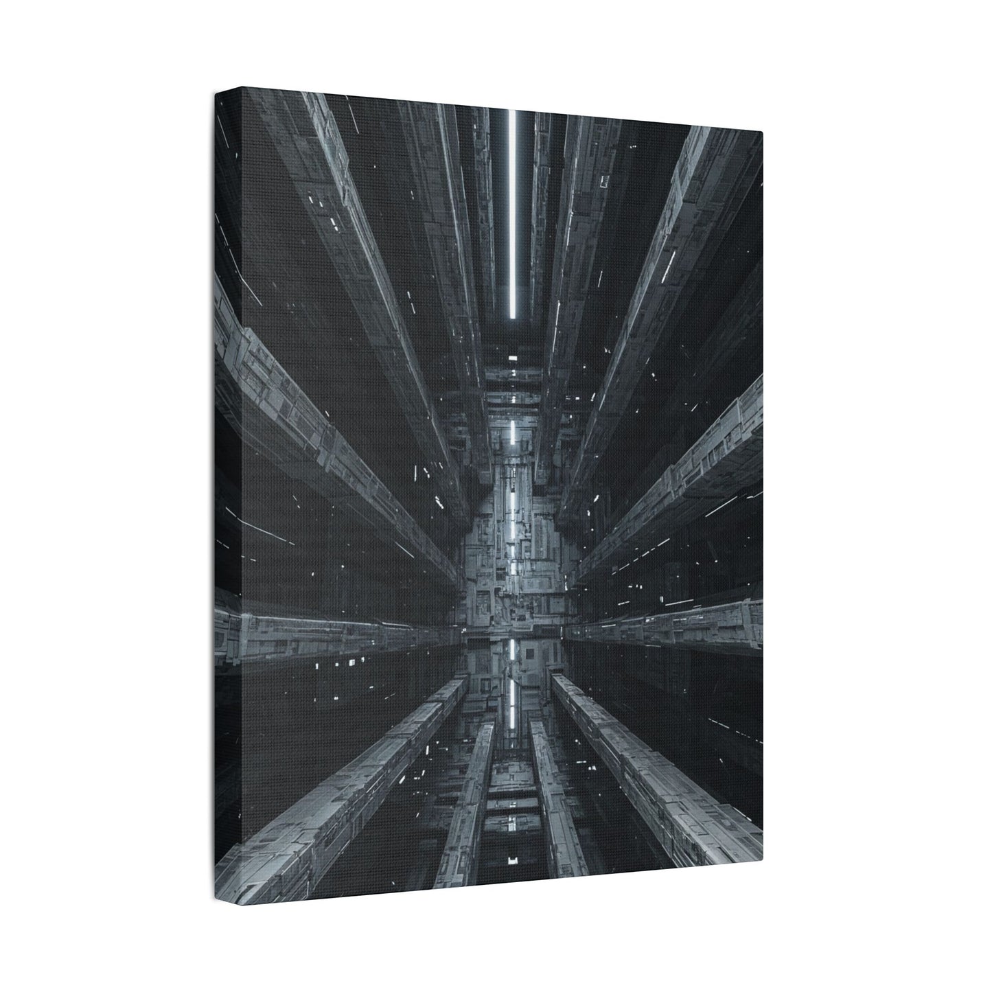 Futuristic Stretched Canvas Art, Modern Wall Decor, Sci-Fi Artwork, Perfect for Home or Office, Unique Gift Idea, Abstract Design