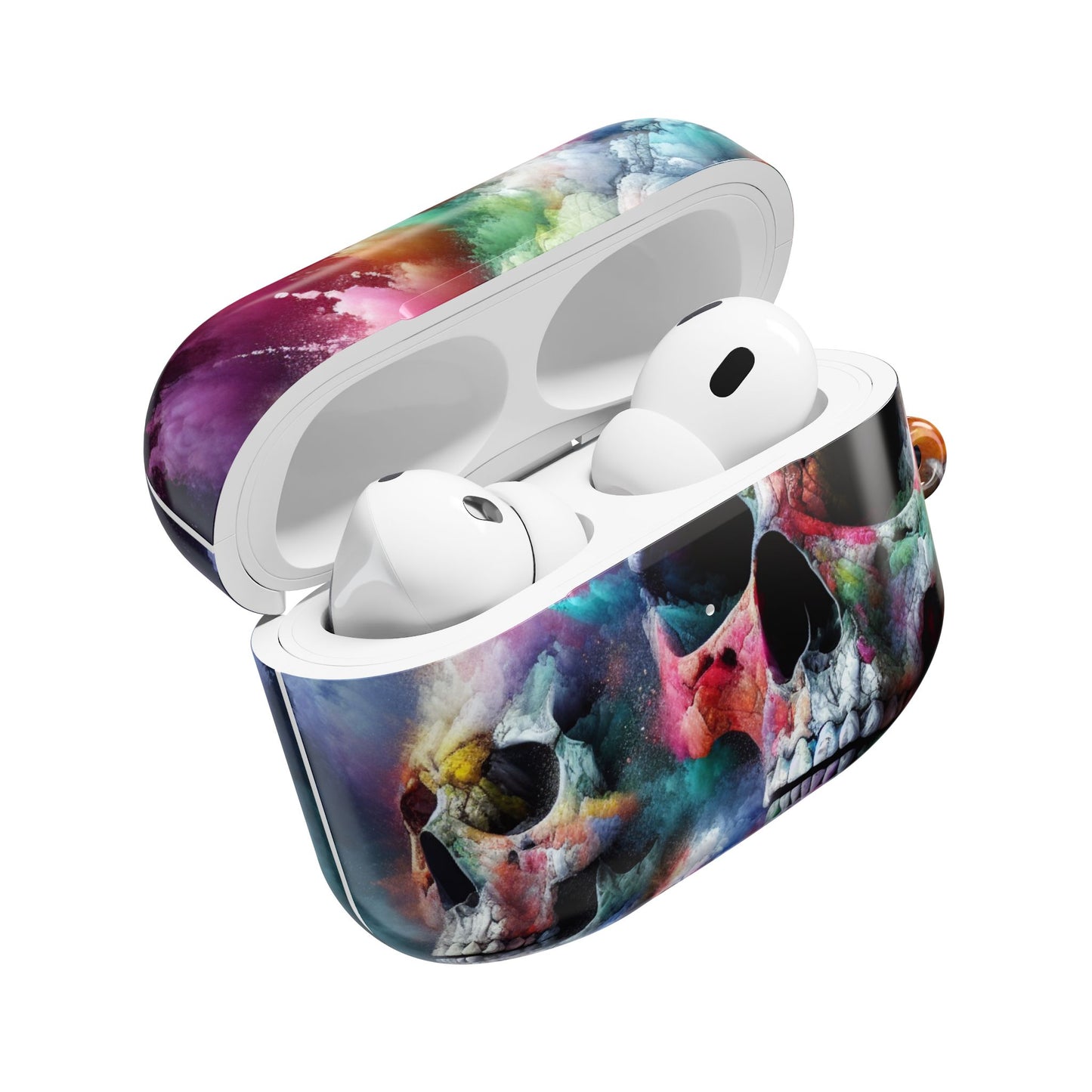 Colorful Skull AirPod Case, Unique Airpod Cover for Music Lovers, Trendy Skull Accessories, Gift for Teens, Halloween Tech Gear