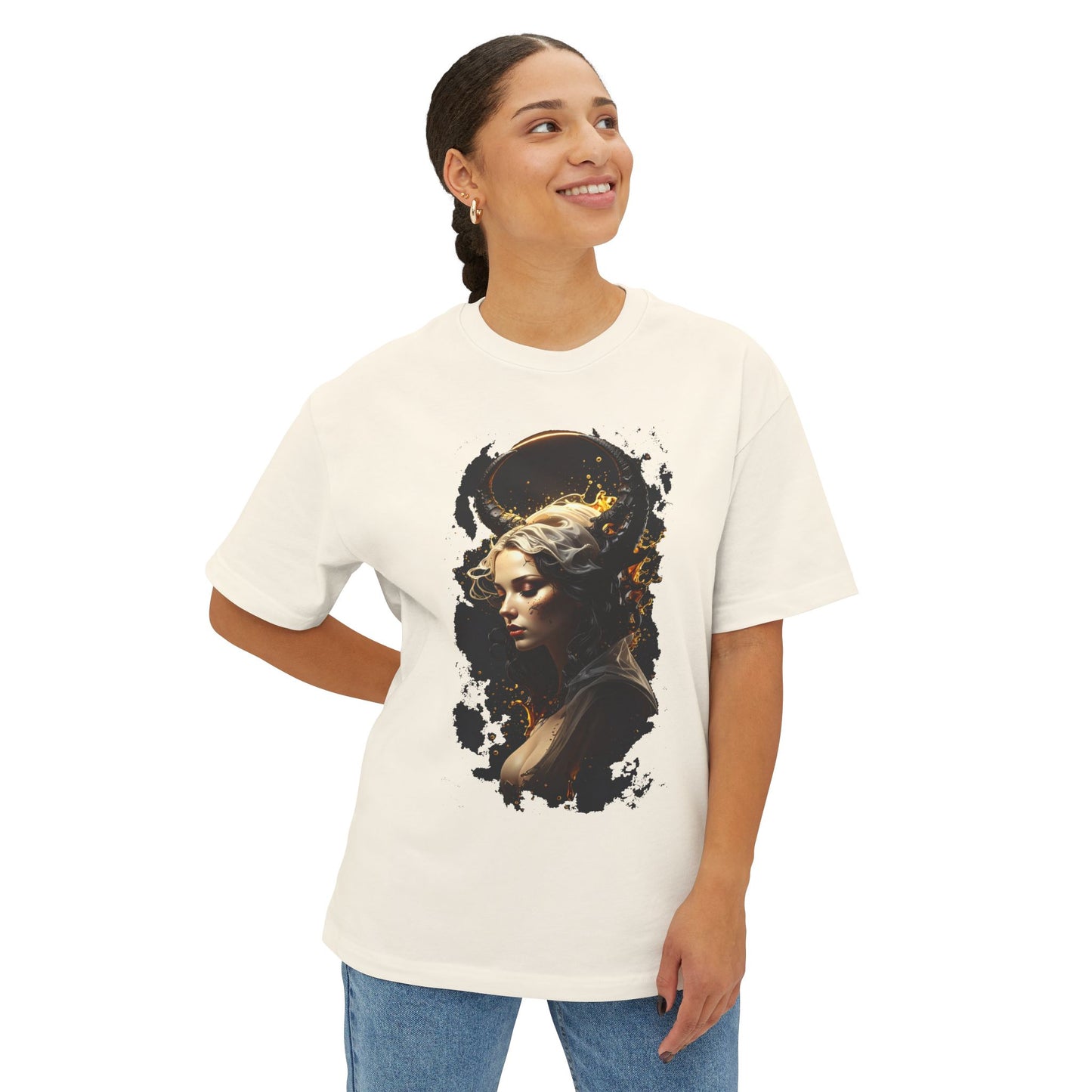 Artistic Oversized Tee with Abstract Portrait, Unisex Graphic Tee, Casual Streetwear, Perfect Gift for Art Lovers, Unique Summer Shirt