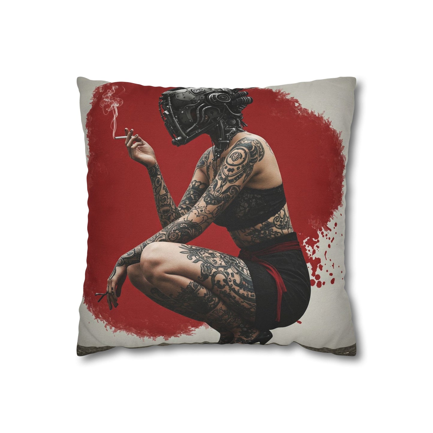 Edgy Tattoo Art Pillowcase | Boho Decor, Home Accent, Gift for Her, Trendy Cushion, Festival Style