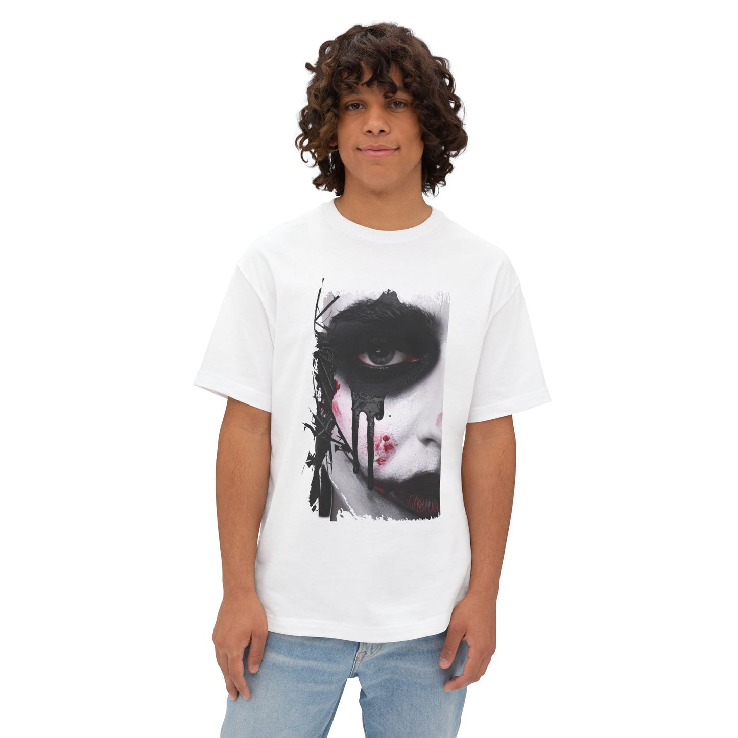 Gothic Art Oversized Tee, Unisex Graphic Shirt, Dark Art Apparel, Spooky Casual Fashion, Unique Streetwear