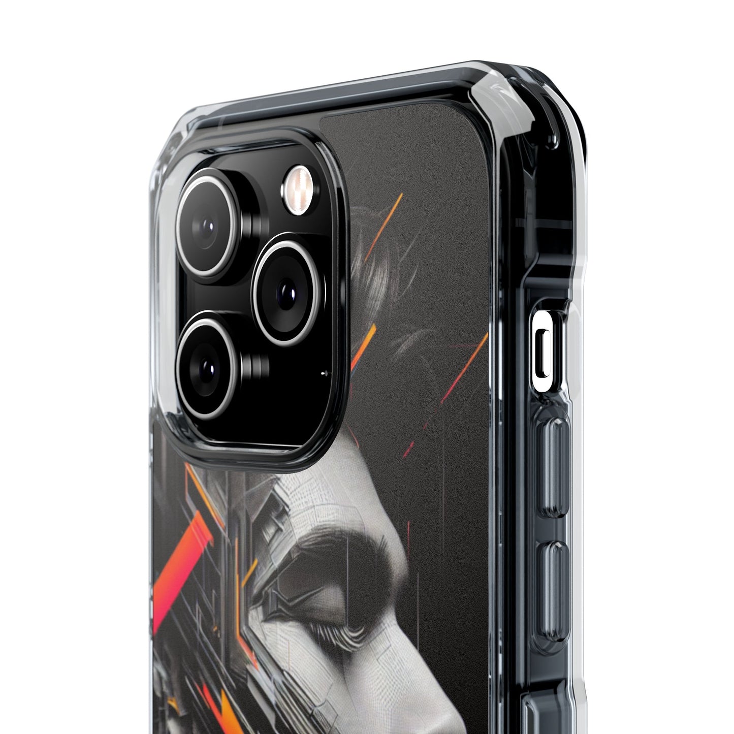 Magnetic Clear Impact Cases with Abstract Graphic, Stylish Phone Protection, Modern Gift for Tech Lovers, Unique Case