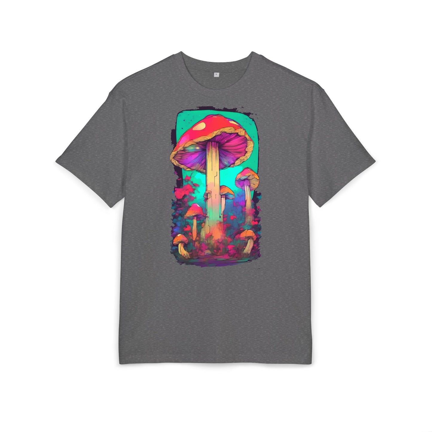 Vibrant Mushroom Art Oversized Tee, Unisex Graphic T-Shirt, Trendy Casual Style, Nature Lover Gift, Festival Clothing, Psychedelic Design