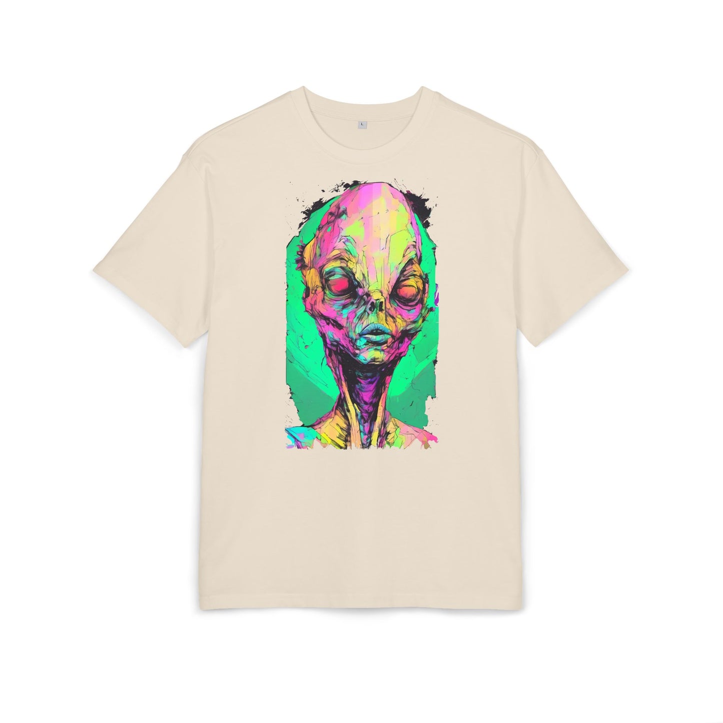 Alien Art Oversize Tee, Graphic Tee, Unisex T-Shirt, Casual Wear, Unique Gift for Sci-Fi Lovers