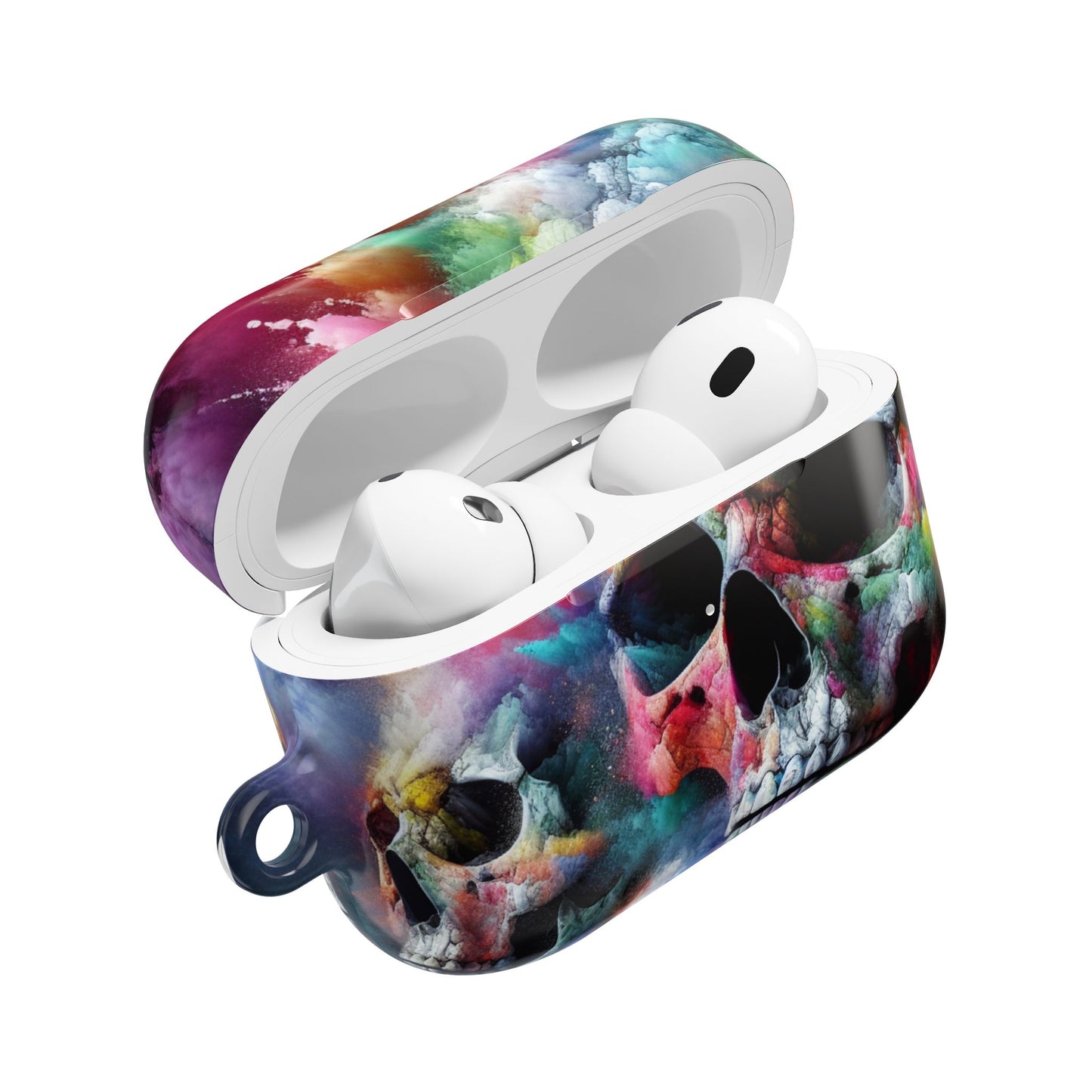 Colorful Skull AirPod Case, Unique Airpod Cover for Music Lovers, Trendy Skull Accessories, Gift for Teens, Halloween Tech Gear