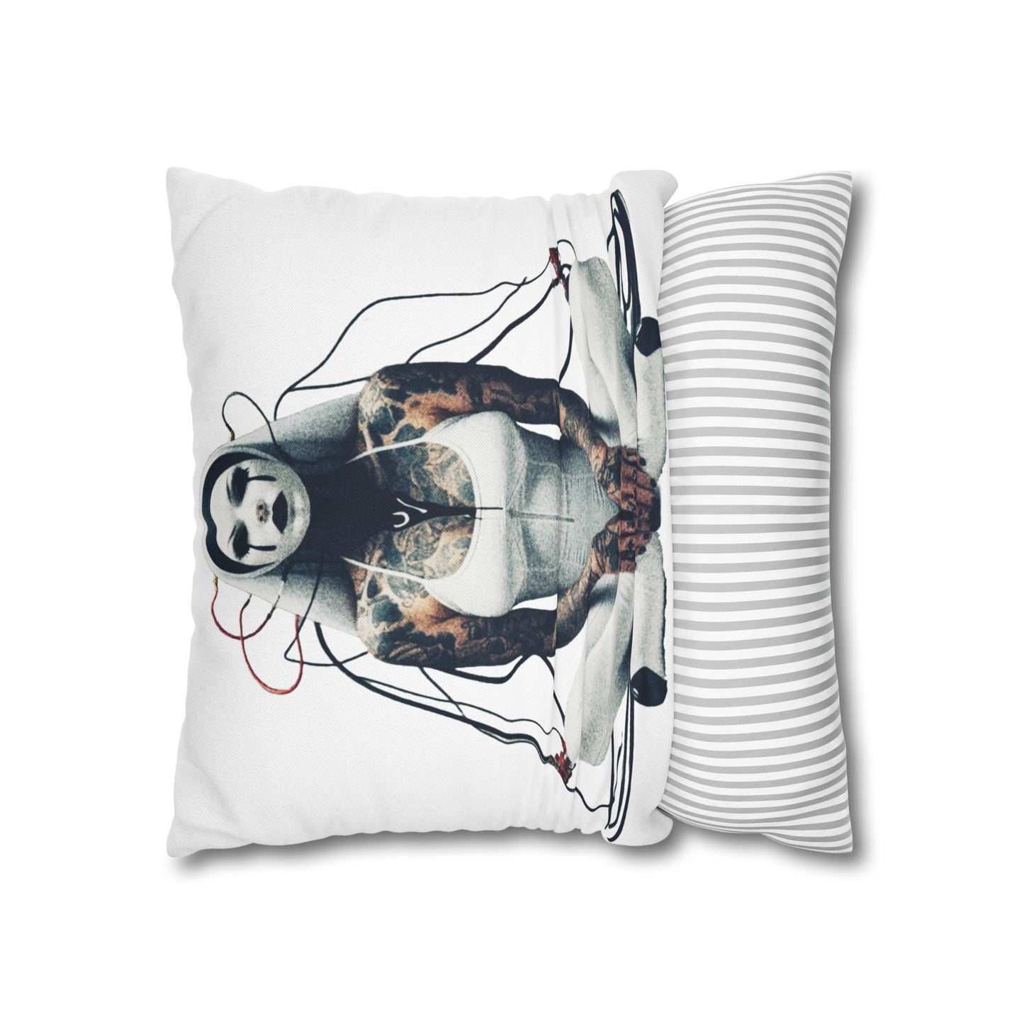 Unique Artistic Pillowcase with Futuristic Design, Decorative Cushion Cover for Home Decor, Gift for Art Lovers, Cozy Living Room Accessory