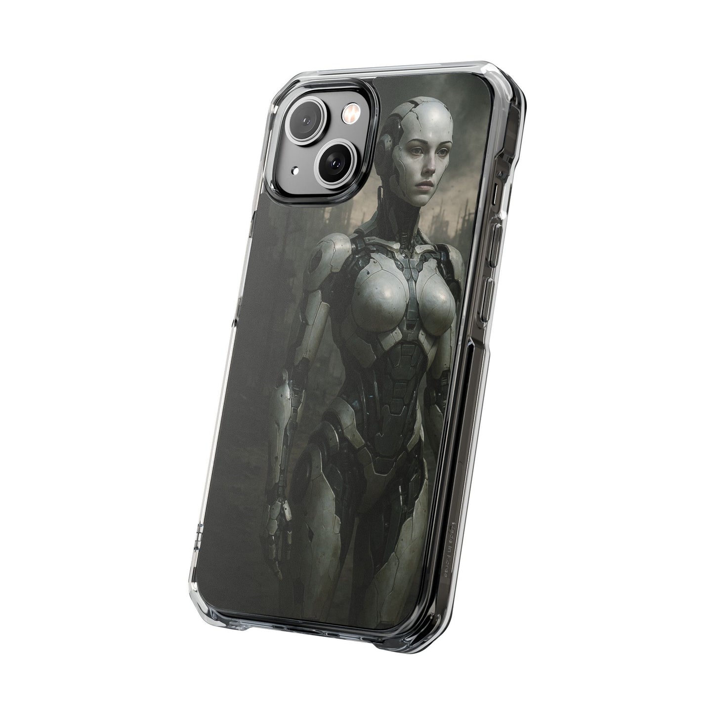 Futuristic Phone Case, Clear Impact Case with Sci-Fi Design, Smartphone Protection, Cyberpunk Aesthetic, Gift for Tech Lovers