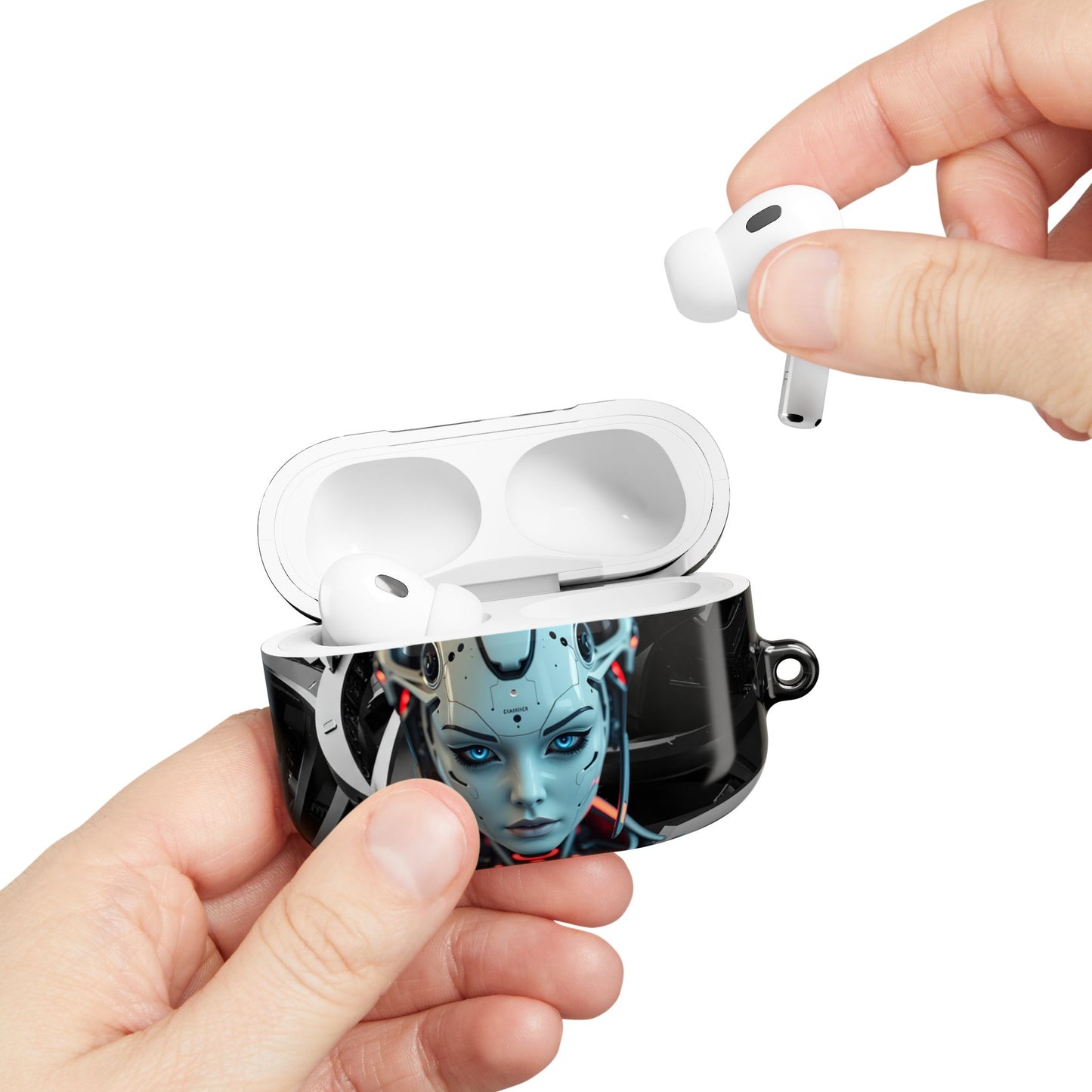 Futuristic AirPod Case with Tech-Inspired Design, Cyberpunk AirPods Holder, Stylish Accessory for Music Lovers, Gift for Gamers