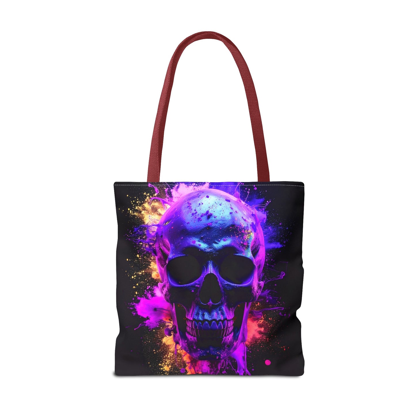 Skull Art Tote Bag, Stylish Shopping Tote, Colorful Beach Bag, Halloween Gift, Edgy Urban Accessory