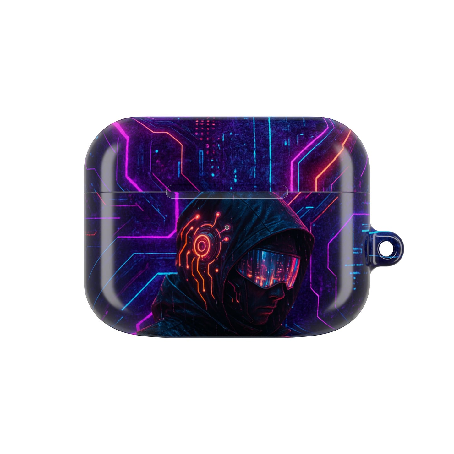 Futuristic AirPod Case, Cyberpunk Earbud Holder, Neon Accessory, Tech Gift for Gadget Lovers, Sleek & Stylish Protection