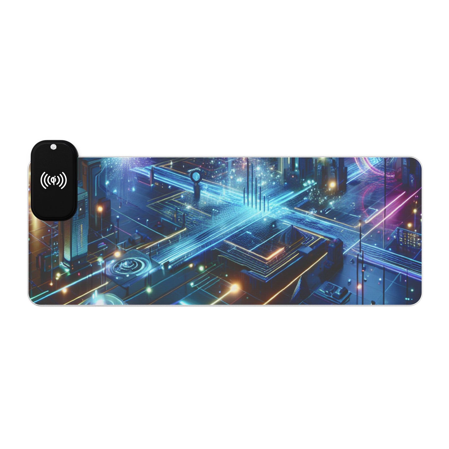Illuminated Wireless Charging Gaming Mouse Pad, LED Pad for Gamers, Desk Accessories, Gift for Tech Lovers, Gaming Setup Decor
