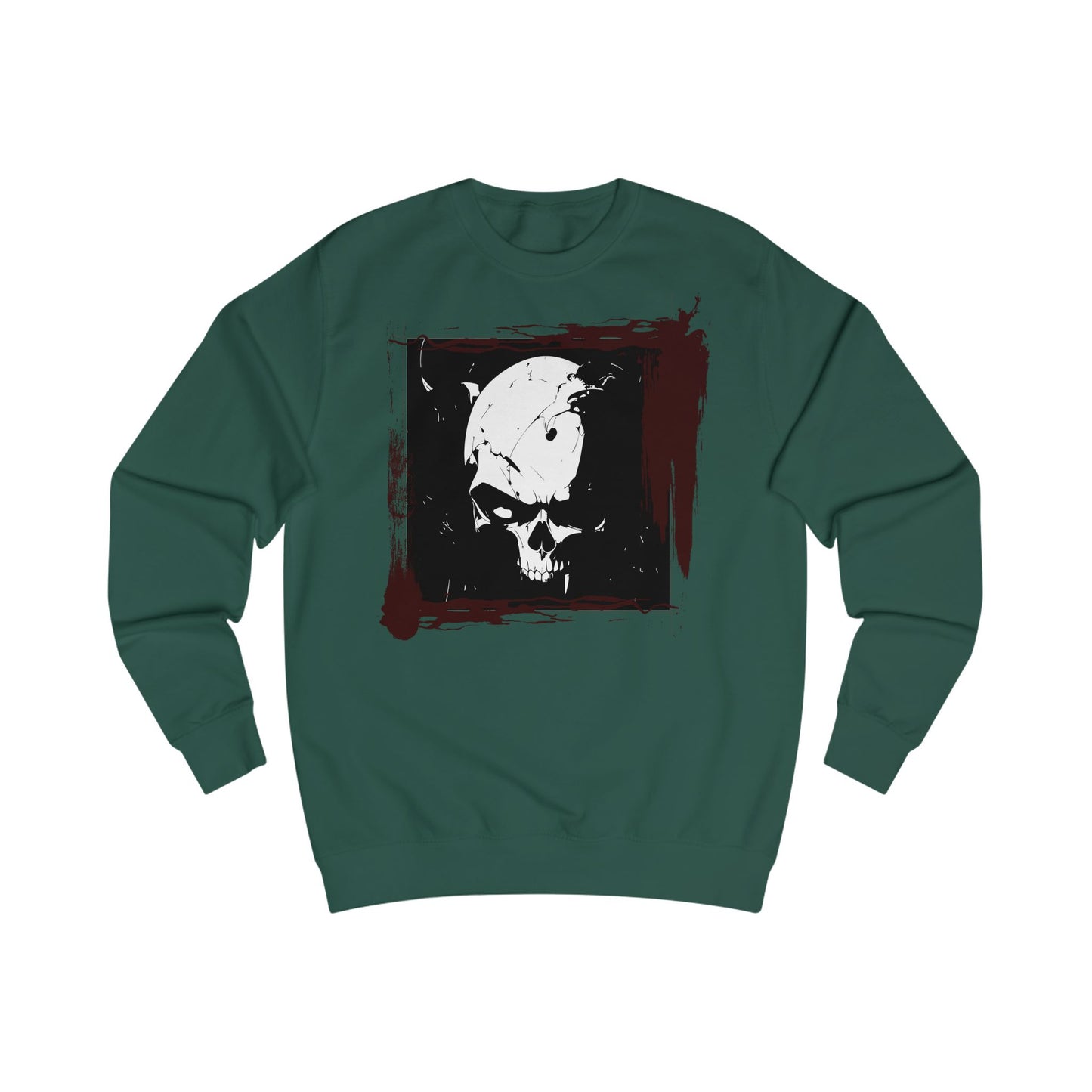 Skull Graphic Unisex Sweatshirt - Edgy Streetwear, Ghostly Aesthetic, Halloween Apparel, Cozy Fall Wear, Unique Gift Idea