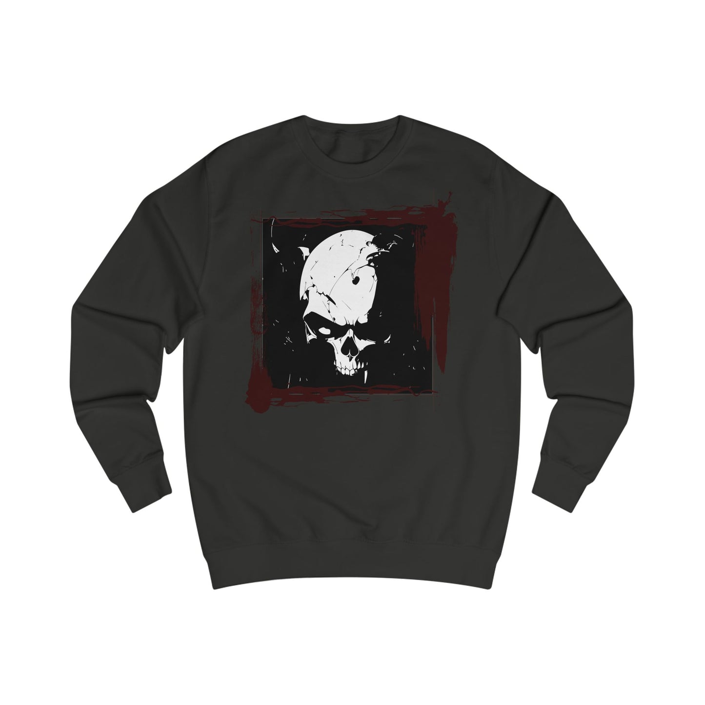 Skull Graphic Unisex Sweatshirt - Edgy Streetwear, Ghostly Aesthetic, Halloween Apparel, Cozy Fall Wear, Unique Gift Idea