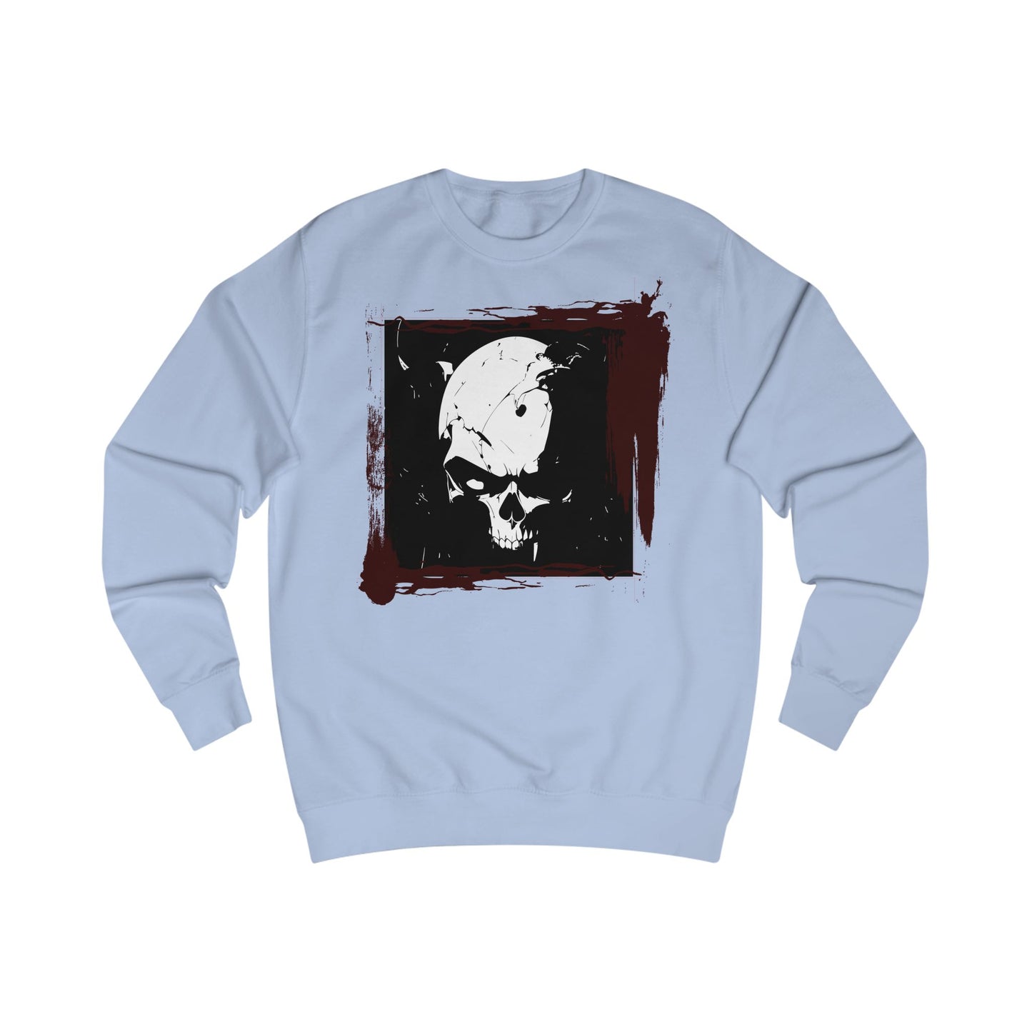Skull Graphic Unisex Sweatshirt - Edgy Streetwear, Ghostly Aesthetic, Halloween Apparel, Cozy Fall Wear, Unique Gift Idea