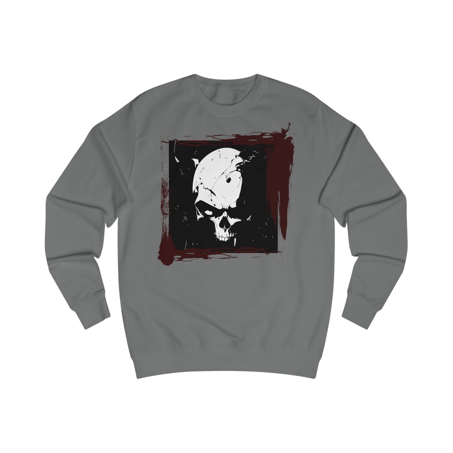 Skull Graphic Unisex Sweatshirt - Edgy Streetwear, Ghostly Aesthetic, Halloween Apparel, Cozy Fall Wear, Unique Gift Idea