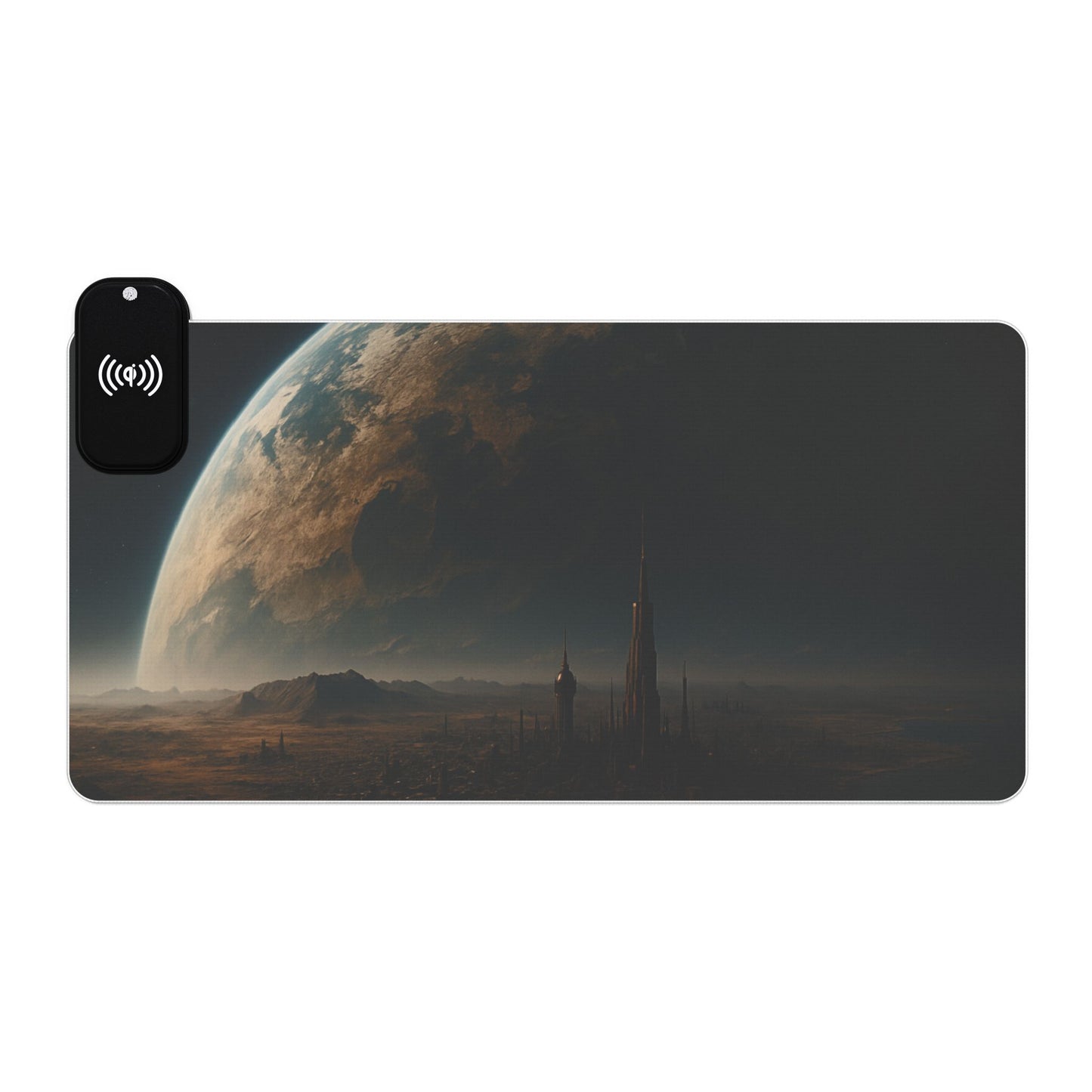 LED Gaming Mouse Pad with Wireless Charging Station, Gaming Accessories, Office Decor, Desk Organization, Space Design, Computer Gear