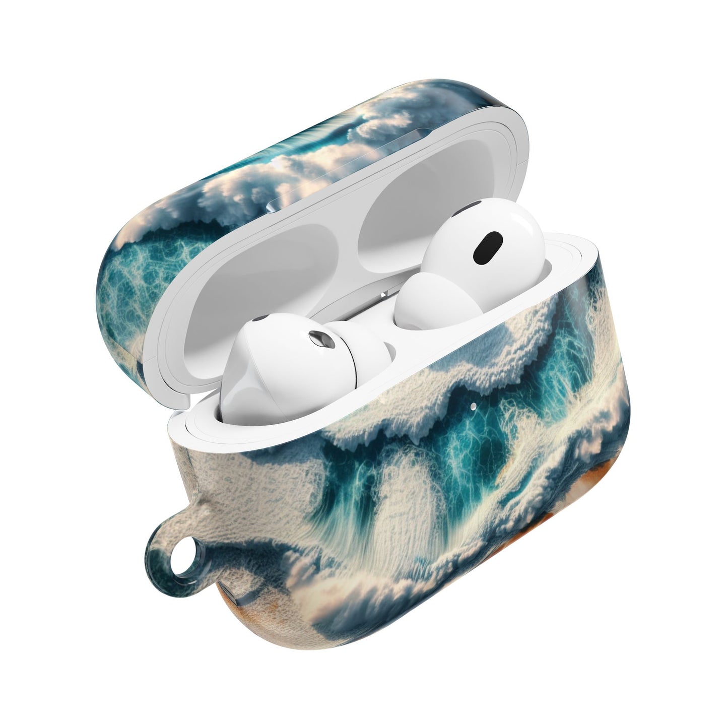 Ocean Wave AirPod Case - Waterproof Protection, Trendy Accessories for Summer, Beach Lover Gift, Cute Tech Cover, Tropical Aesthetic