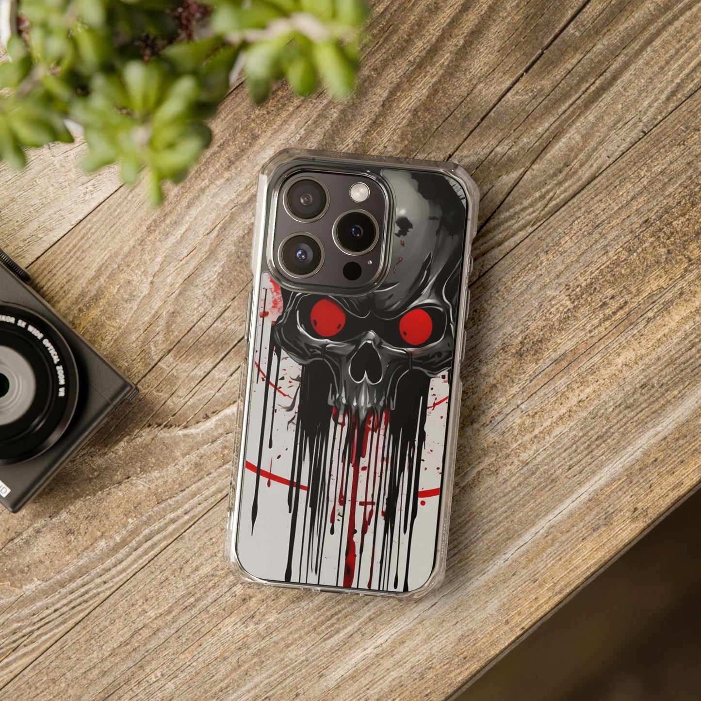 Edgy Skull Design Phone Case, Unique Protective Case, Magnetic Impact Case, Halloween Gift, Skull Lover Accessory