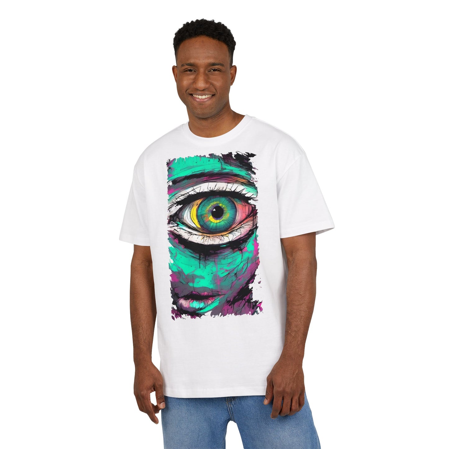 Stylish Eye Graphic Tee, Unisex Oversized T-Shirt, Casual Wear, Street Style, Gift for Art Lovers, Funky Apparel