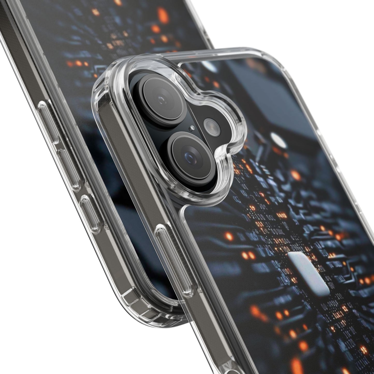 Clear Phone Case with Cyber Print