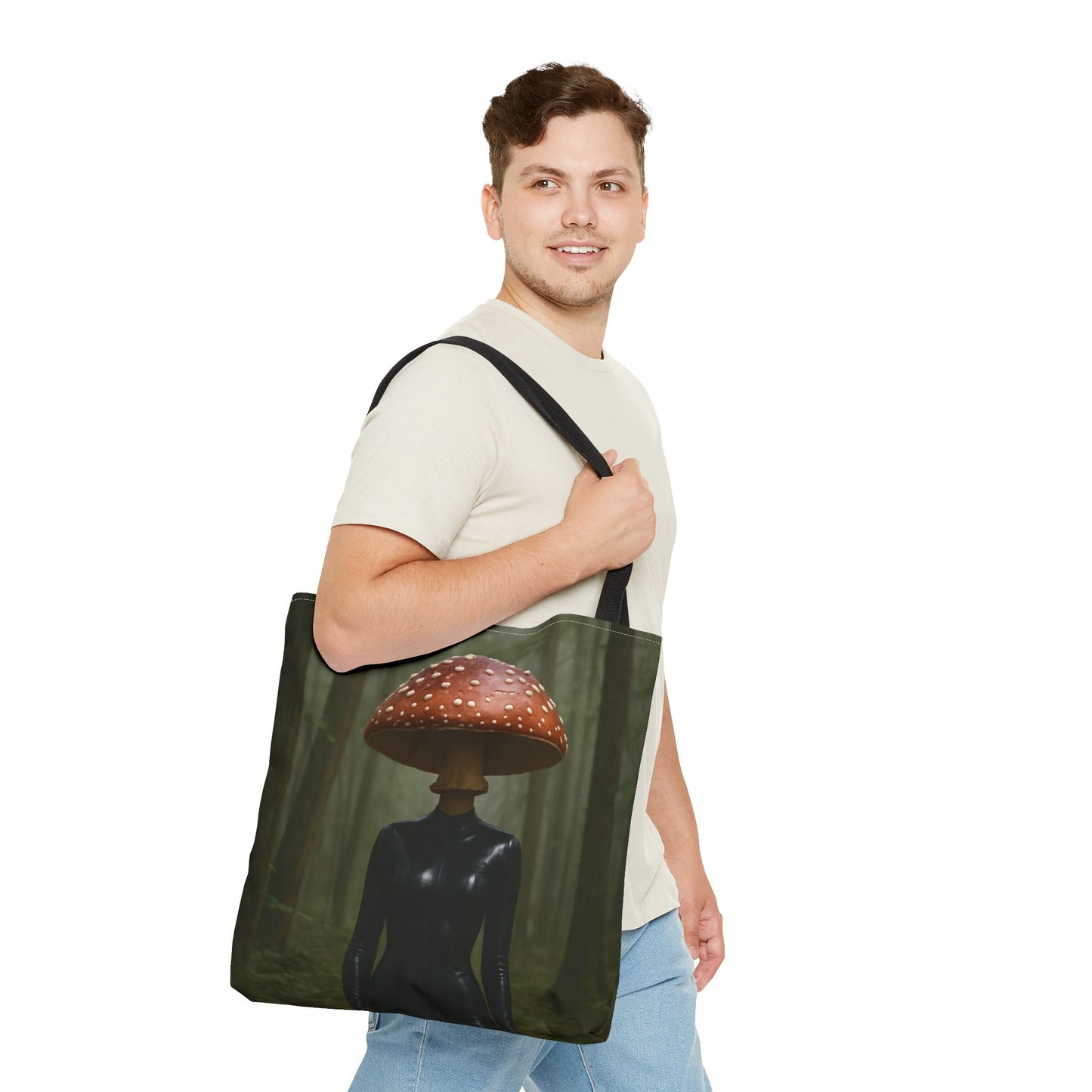 Whimsical Mushroom Tote Bag, Eco-Friendly Carryall, Gift for Nature Lovers, Unique Shopping Bag, Festival Fashion
