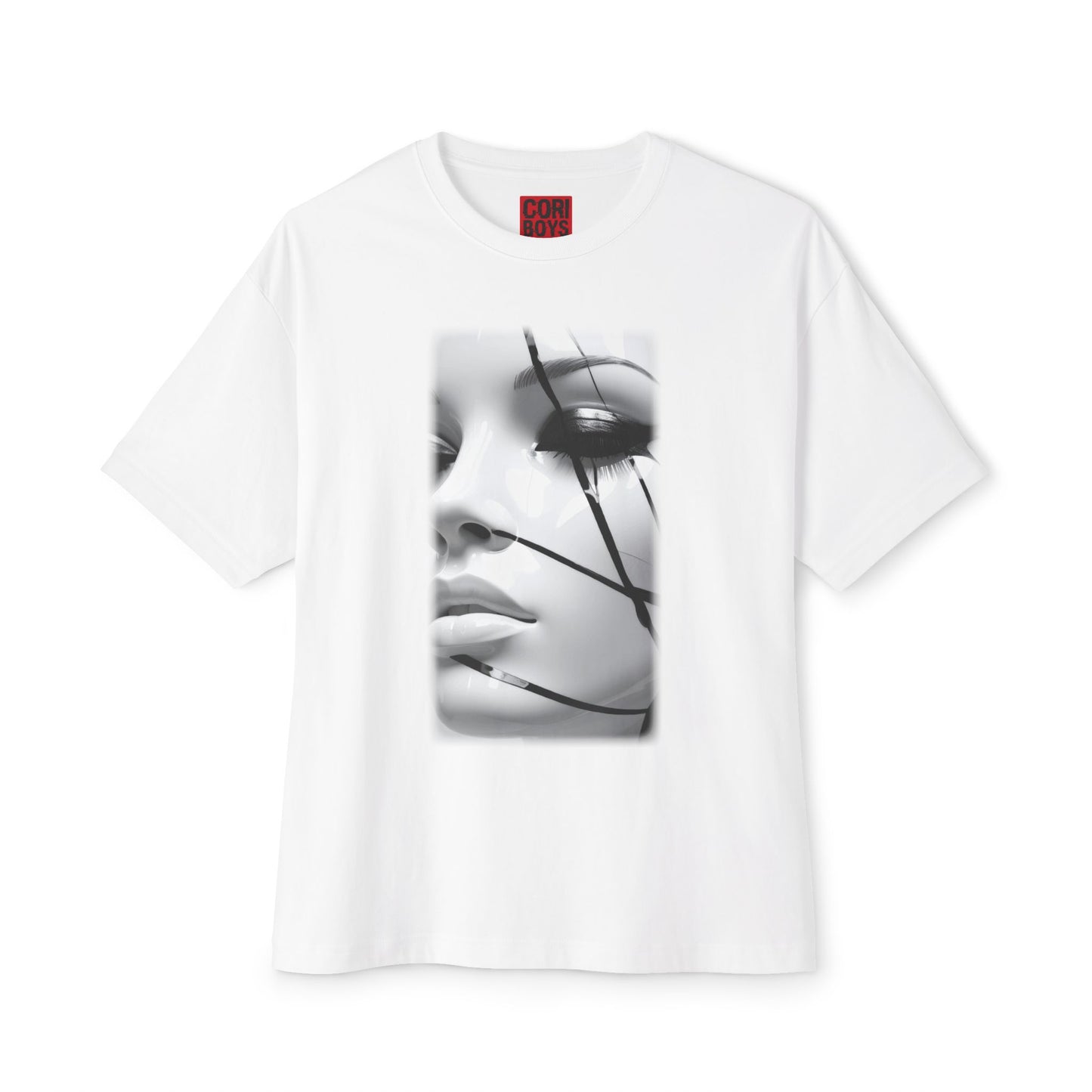 Chic Oversized Graphic Tee with Striking Design, Streetwear, Casual Style, Fashion Statement, Gift for Art Lovers