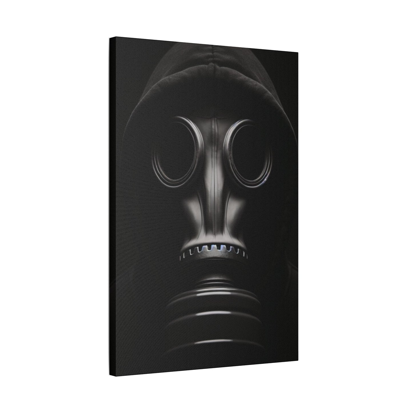 Stylish Gas Mask Art Canvas, Dark Aesthetic Wall Decor, Unique Gift for Art Lovers, Modern Home Accent, Gothic Room Art