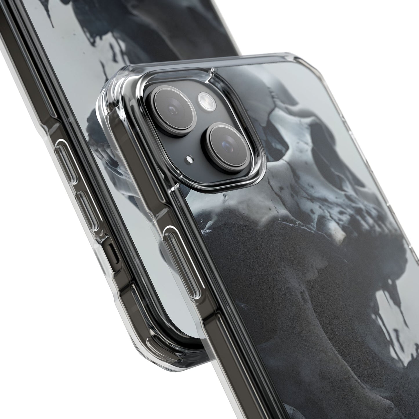 Unique Skull Design Magnetic Clear Impact Cases, Skull Phone Cases, Gothic Accessories, Halloween Gifts, Edgy Mobile Covers