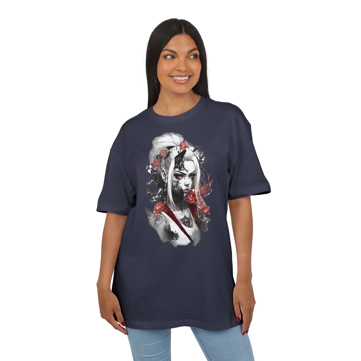 Artistic Unisex Heavy Oversize Tee - Bold Floral Graphics