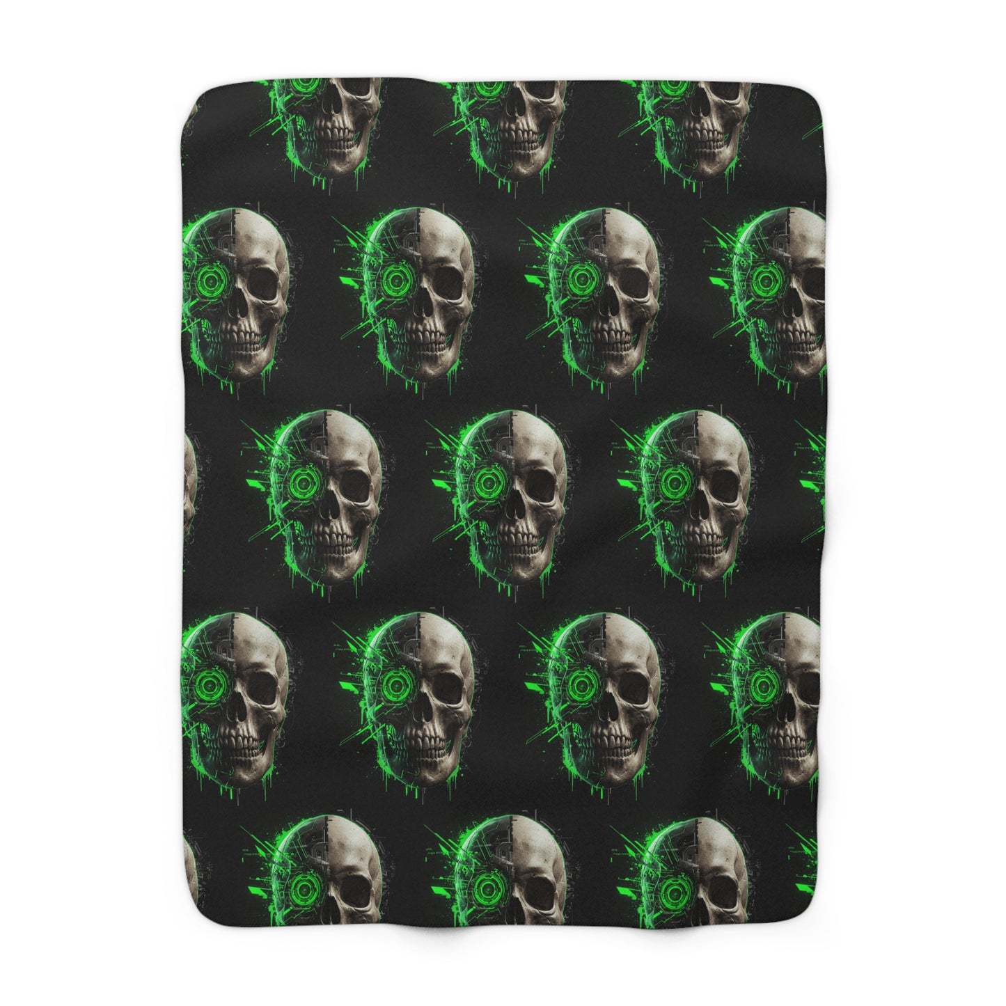 Gothic Skull Sherpa Fleece Blanket - Cozy & Edgy Home Decor