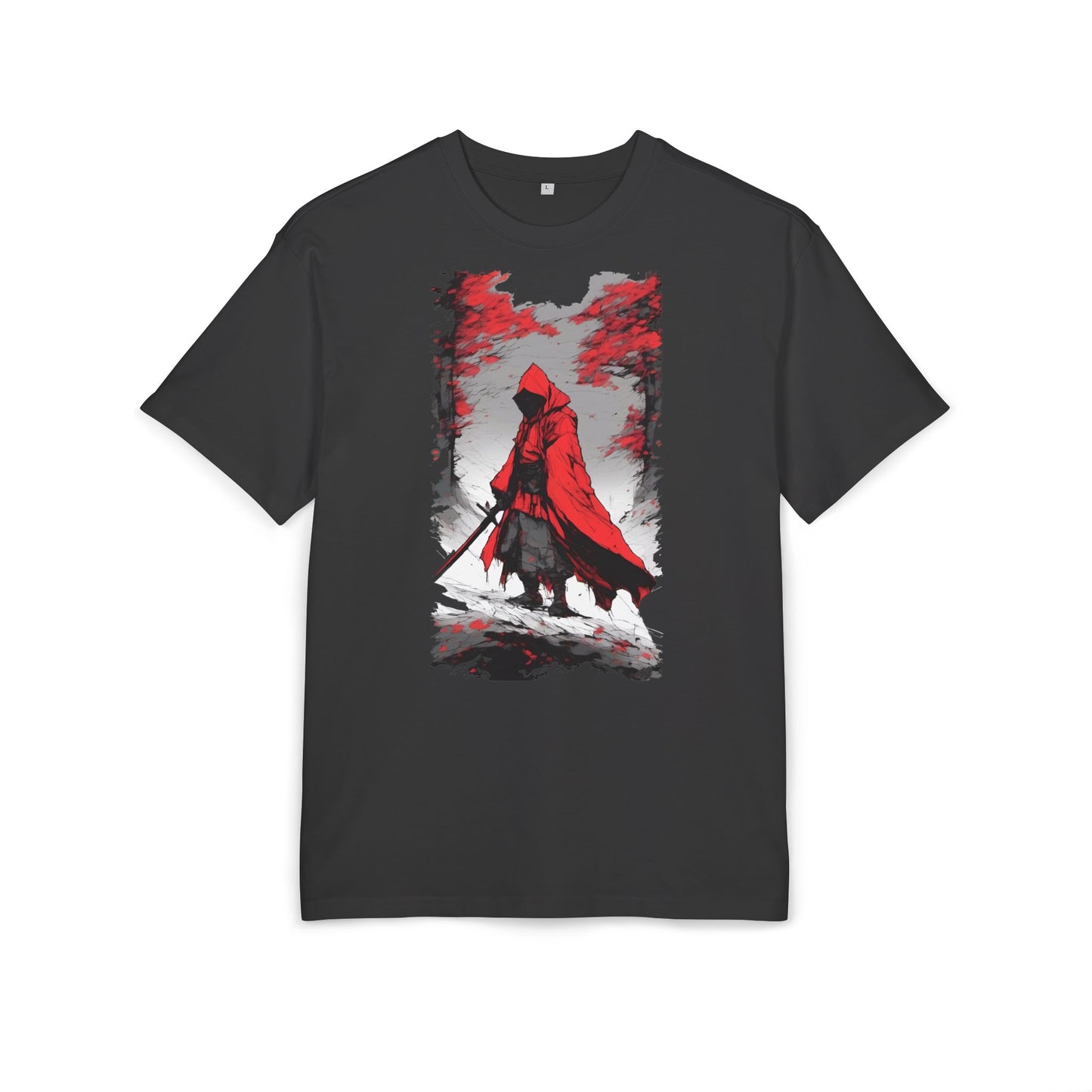 Stylish Unisex Heavy Oversize Tee - Red Hooded Figure Design, Graphic Tee, Casual Wear, Streetwear, Gifts for Men and Women