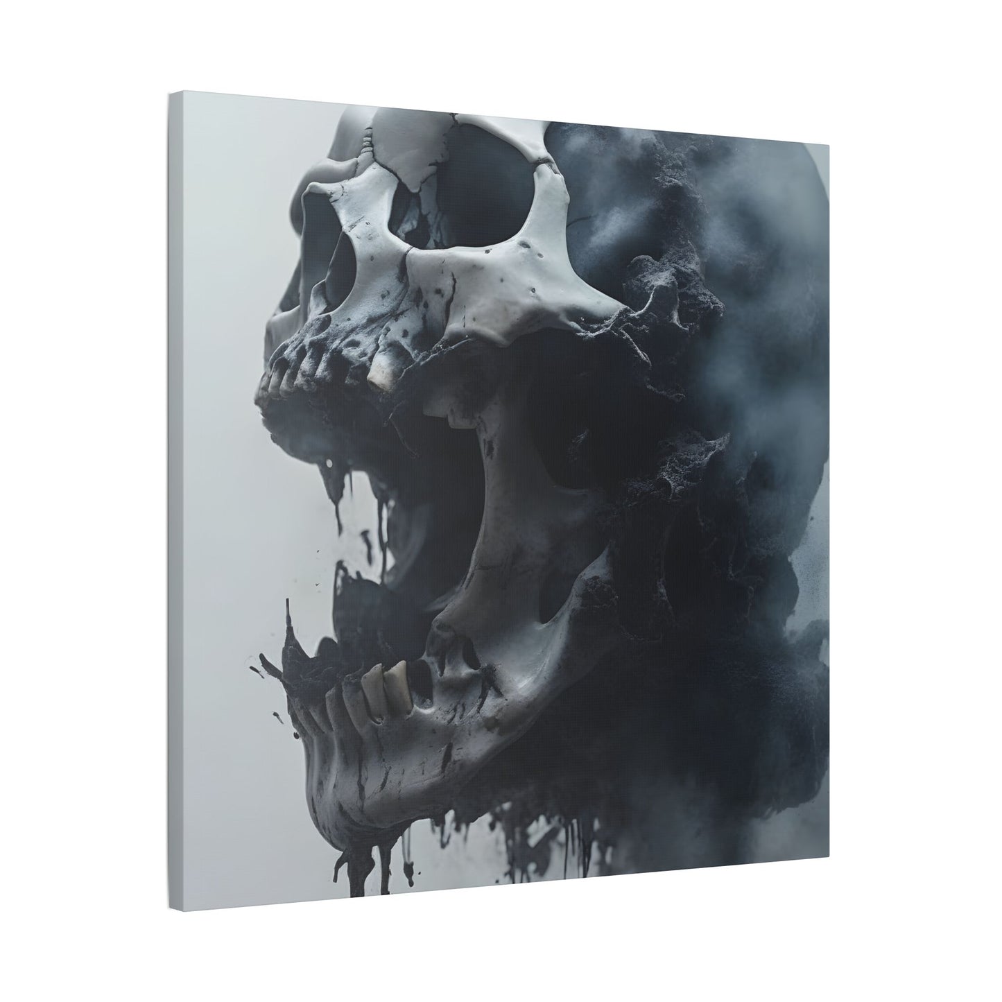 Skull Wall Art Canvas, Gothic Home Decor, Edgy Artwork for Halloween, Unique Gift for Him, Quirky Office Decor, Statement Piece
