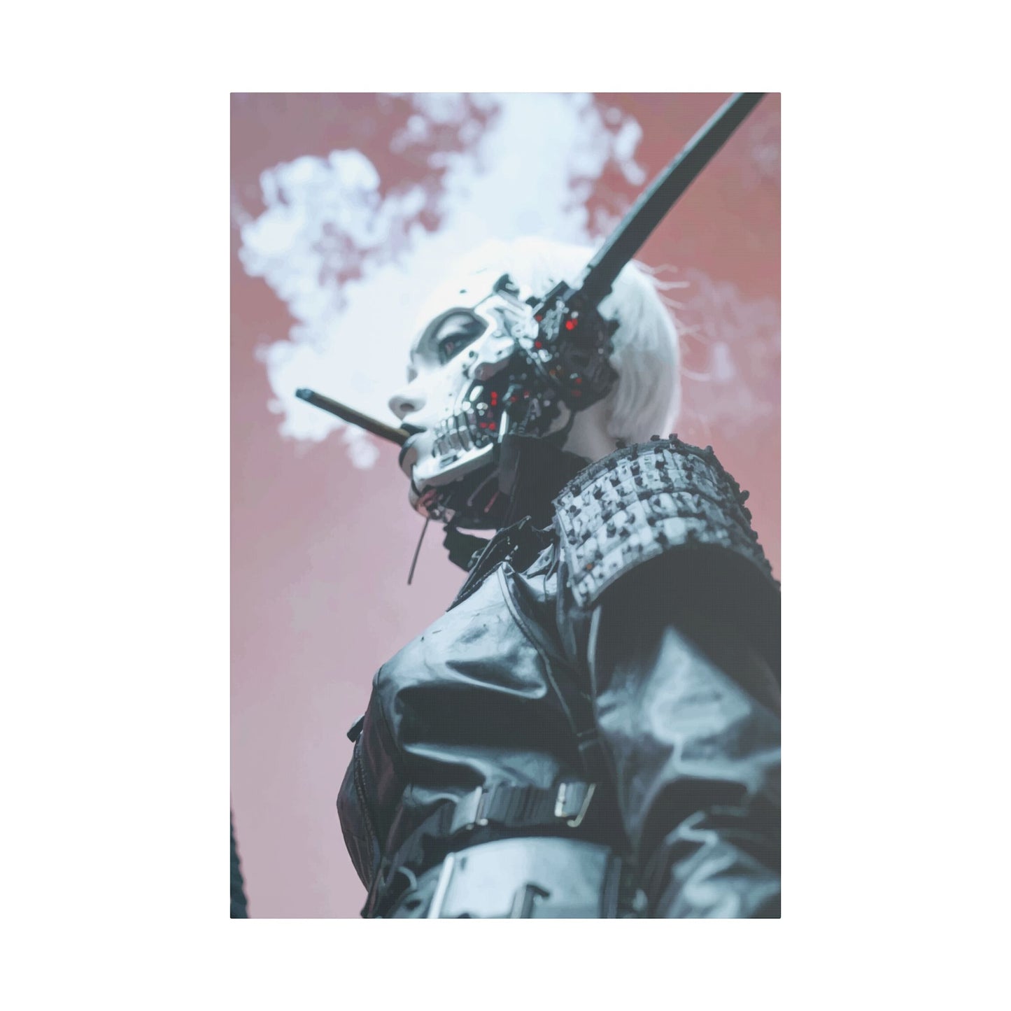 Futuristic Canvas Art, Cyberpunk Wall Decor, Modern Home Aesthetic, Unique Gift for Tech Lovers, Statement Piece for Any Room