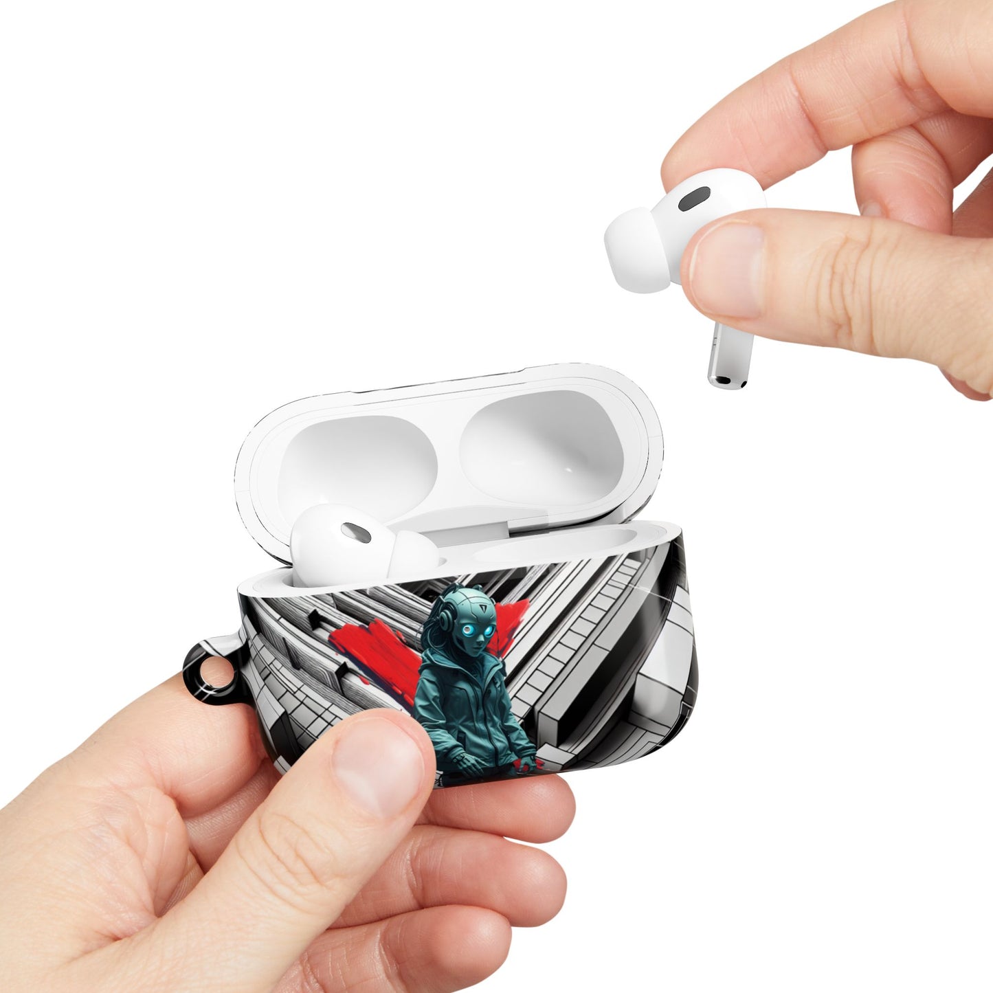 Urban Graffiti Cyber AirPod Case, Unique AirPods Cover, Stylish Gadget Accessory, Tech Gift for Him/Her, Music Lover's Protection